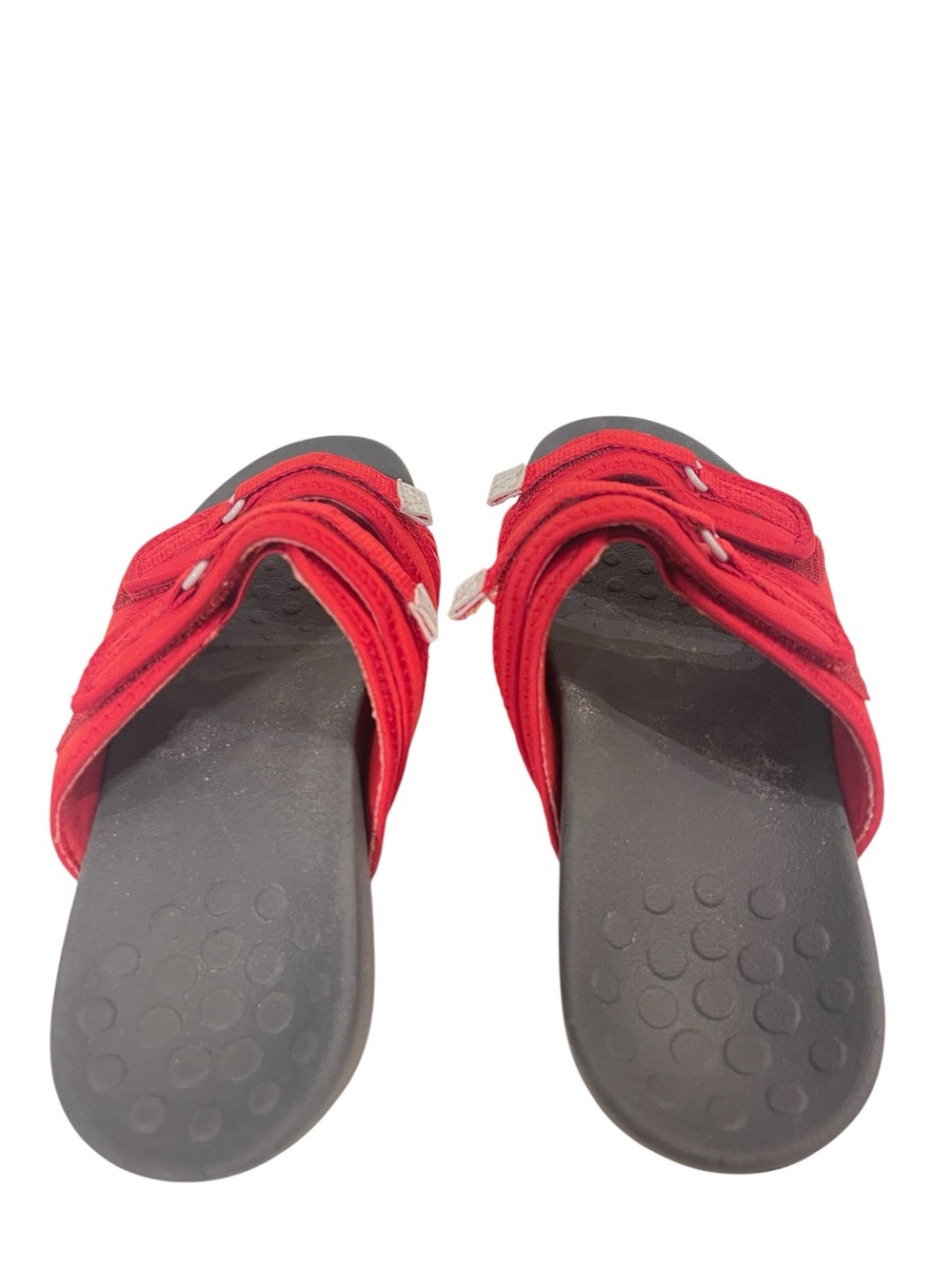 VIONIC Sarah Red Slide Sandals with Adjustable Straps Shoes - Picture 3 of 5